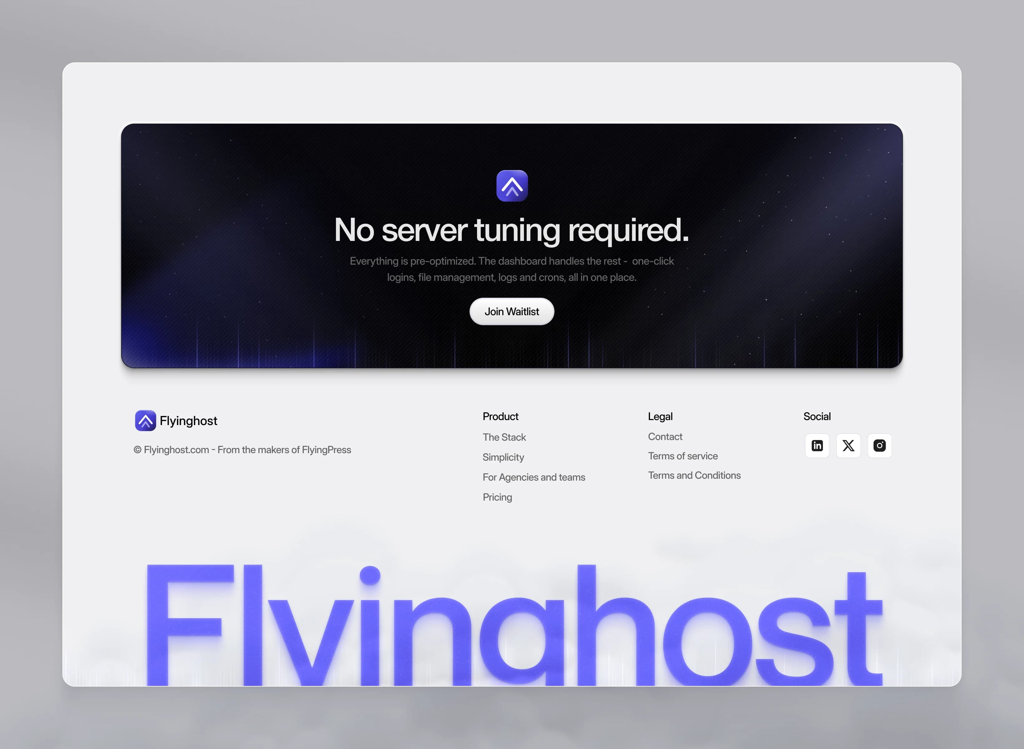FlyingHost β Footer Interface Design
