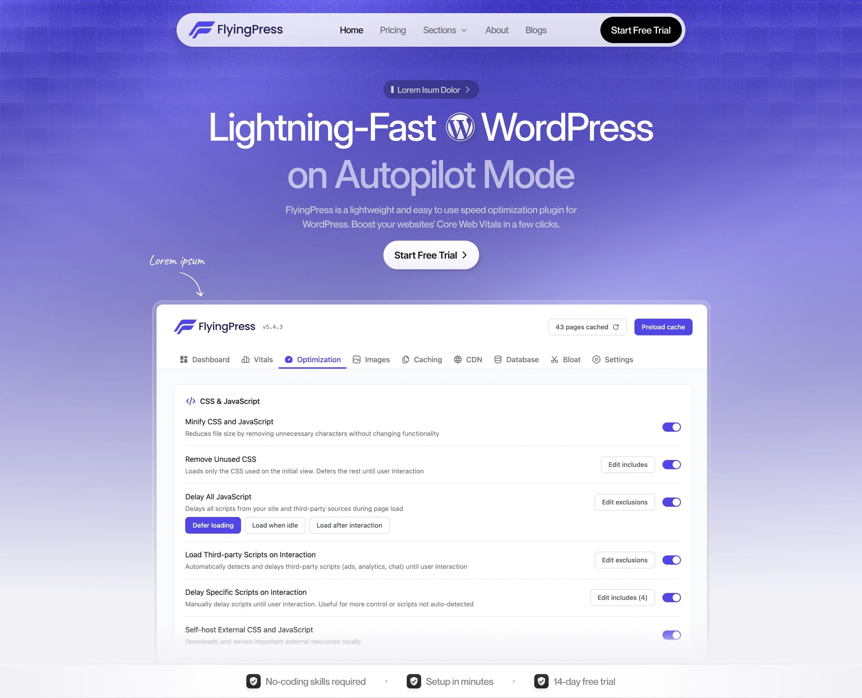FlyingPress β Premium Speed Optimization Hero Design