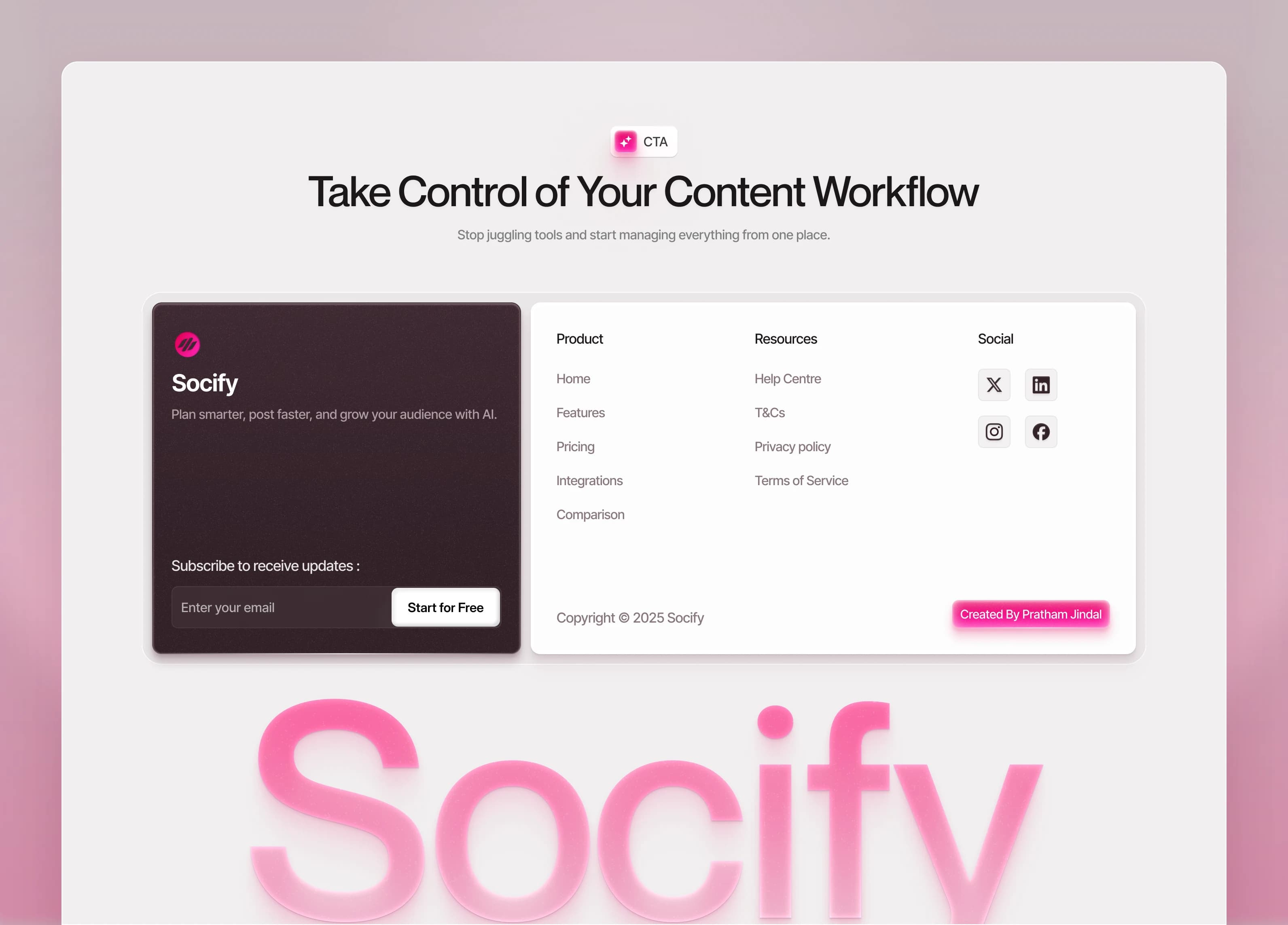 Socify β Bottom Navigation and Footer