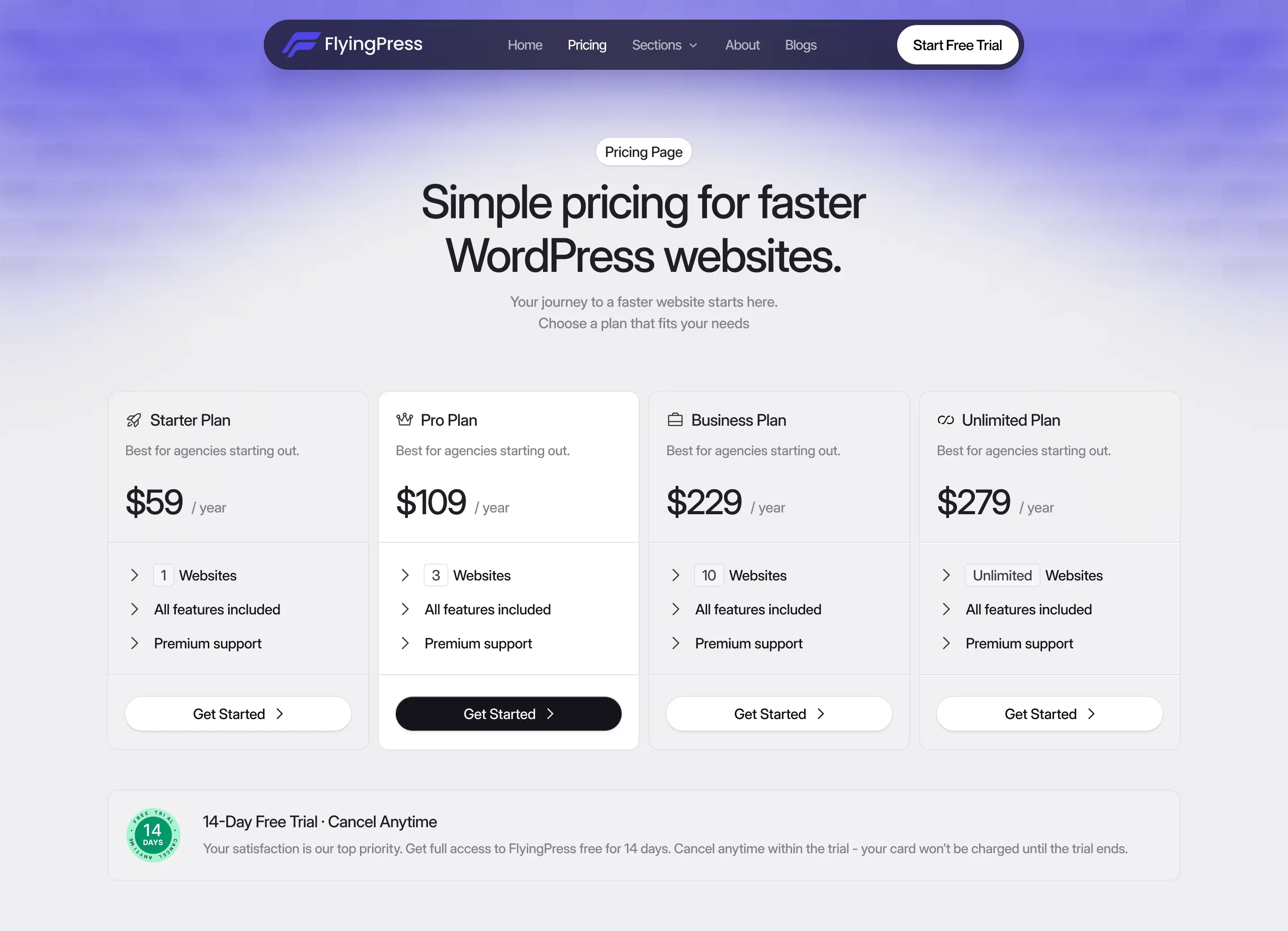 FlyingPress β High Conversion Pricing Structure