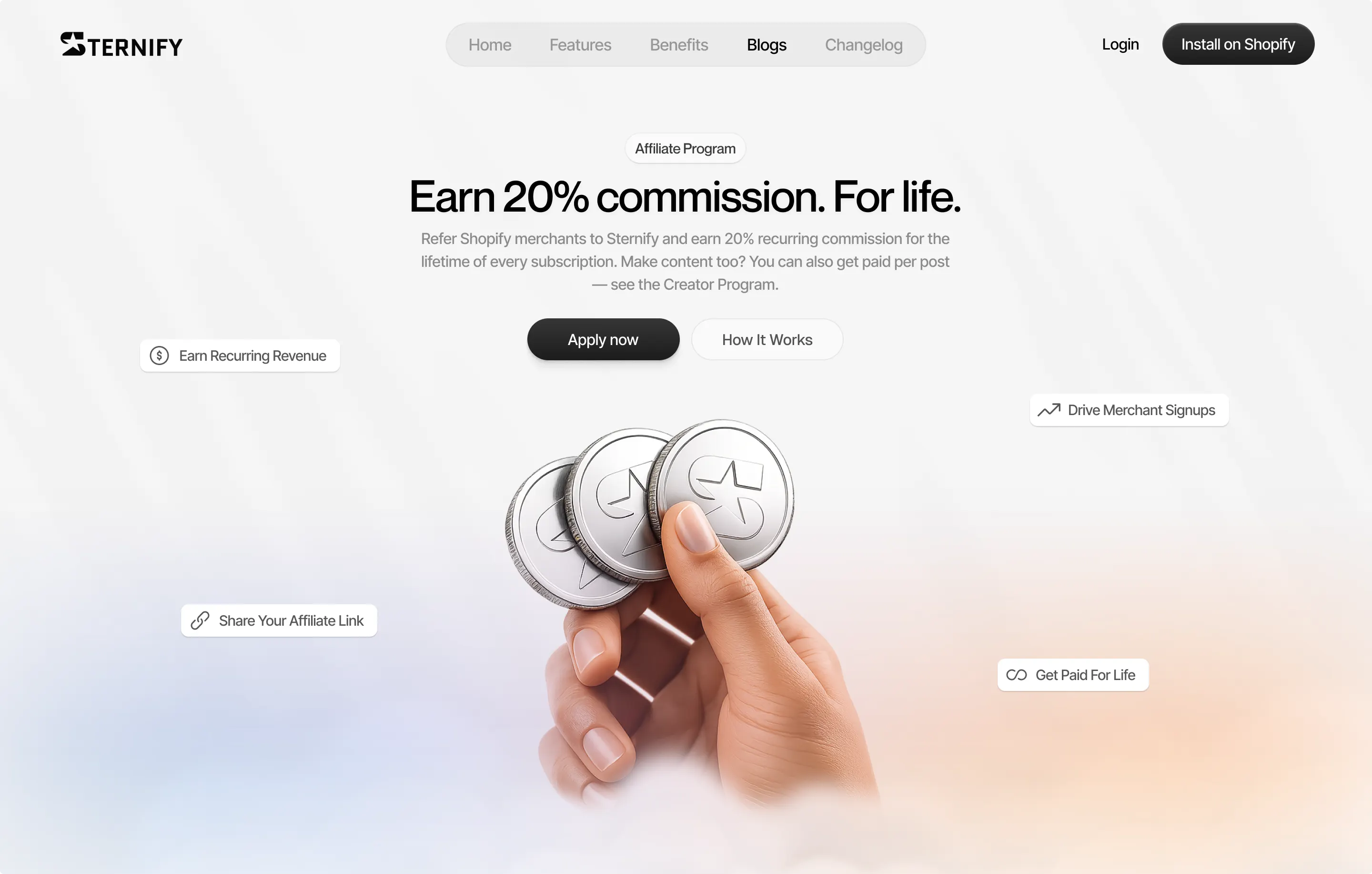 Sternify β Affiliate Program Hero Page