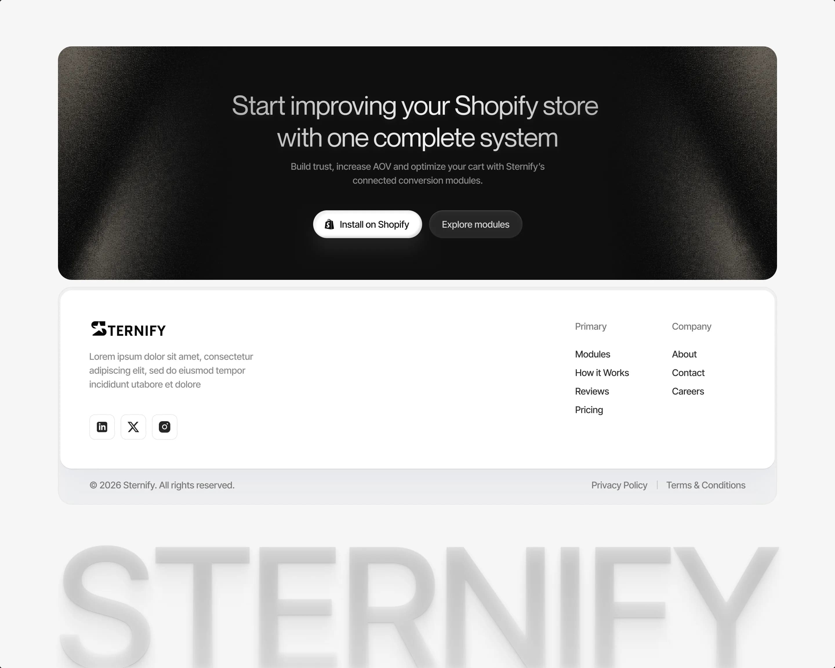 Sternify β Interactive Modern Footer