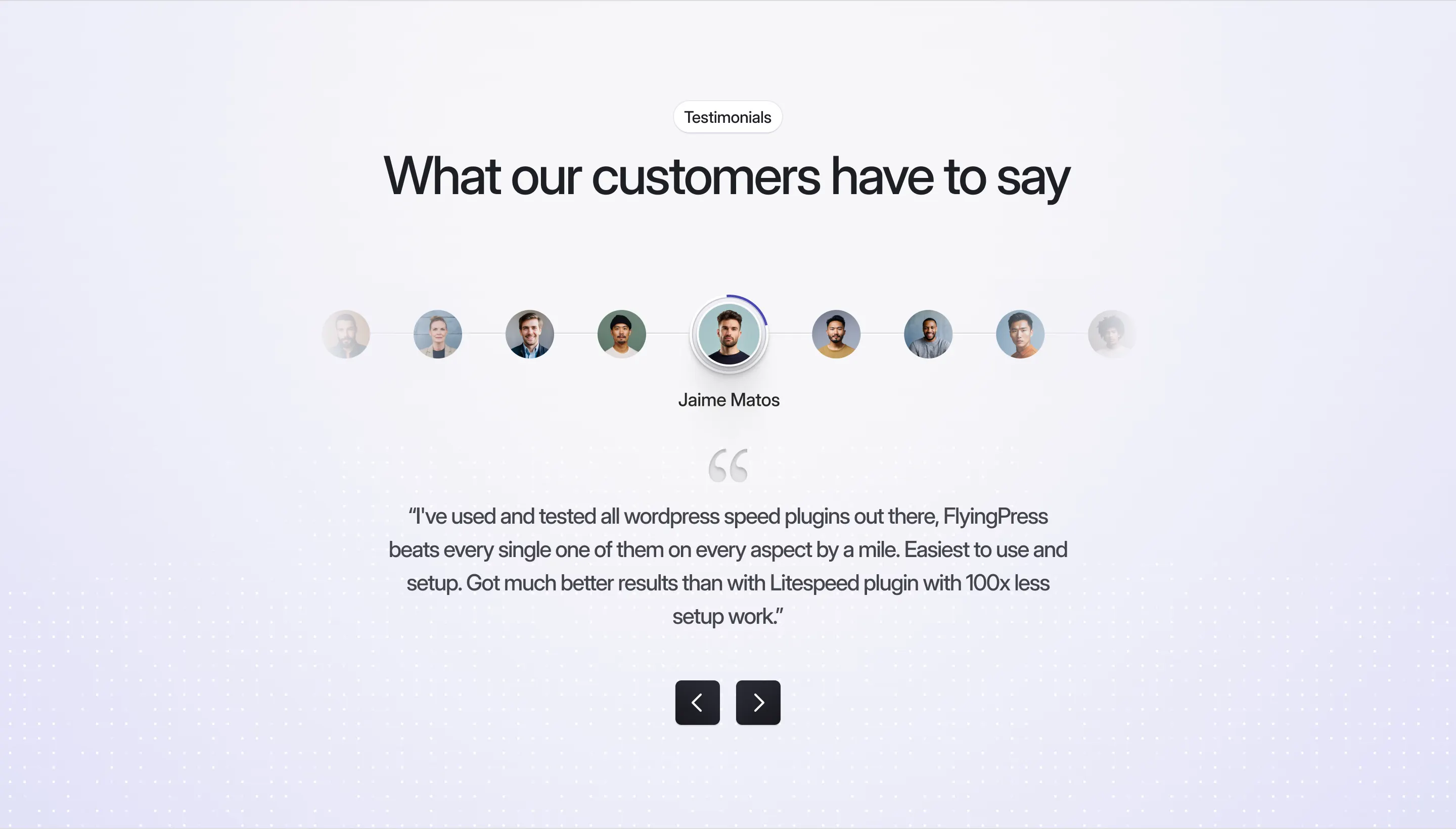 FlyingPress β Client Testimonials Section